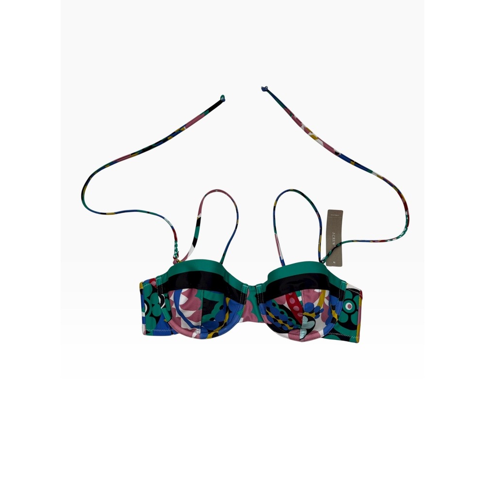 J.Crew Underwire Bikini Top Multi Color Abstract Floral L3068 32B NEW